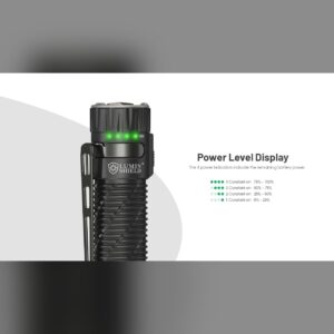 Nitecore EDC35 con los cuatro indicadores verdes de nivel de batería encendidos