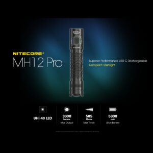 Nitecore MH12 Pro: imagen oficial con LED UHi 40, 3.300 lúmenes, 505 metros y batería de 5.300 mAh