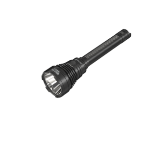 Nitecore MH40 Pro vista en diagonal: cabezal con reflector liso, botón MODE y cuerpo con textura antideslizante