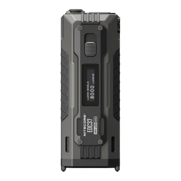 Linterna EDC plana Nitecore EDC37 con pantalla que muestra 8000 lúmenes