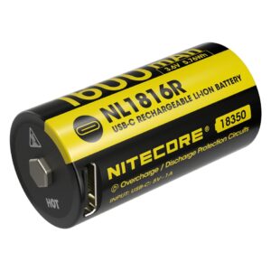 Nitecore NL1816R · Batería 1600 mAh USB-C para MT1C Pro