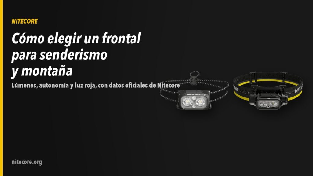 Linternas Nitecore NU25 MCT, NU43 sobre fondo oscuro