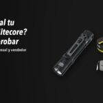 ¿Cómo saber si una linterna Nitecore es original? Qué comprobar antes y después de comprar 6 Linternas Nitecore EDC31, HC75 UHE sobre fondo oscuro