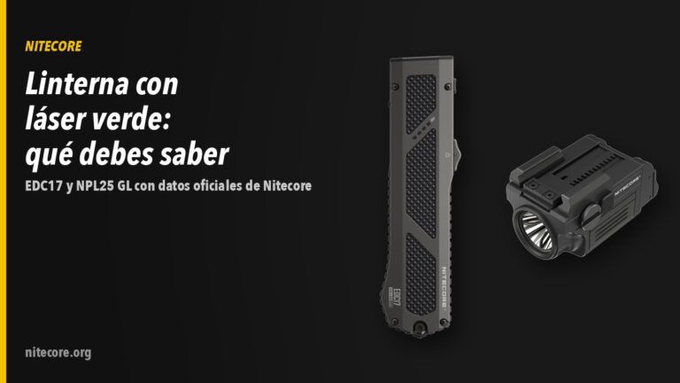 Home-new 19 Linternas Nitecore EDC17 EU, NPL25 GL sobre fondo oscuro