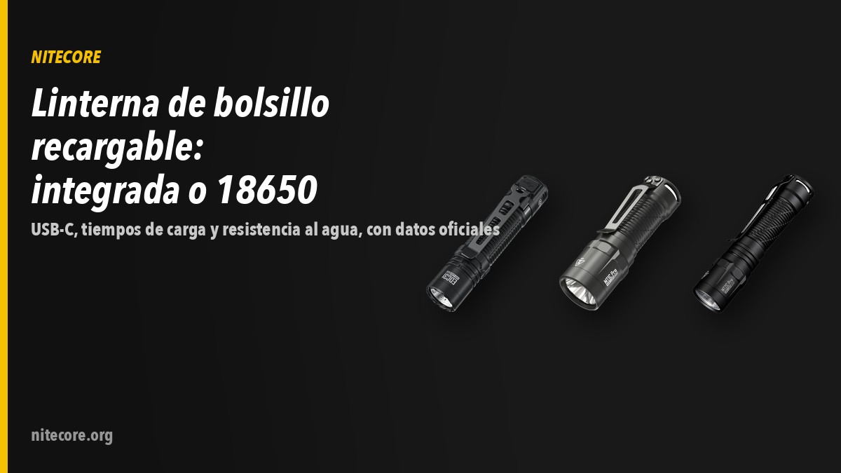 Linternas Nitecore EDC31, MT1C PRO, MT2C PRO sobre fondo oscuro