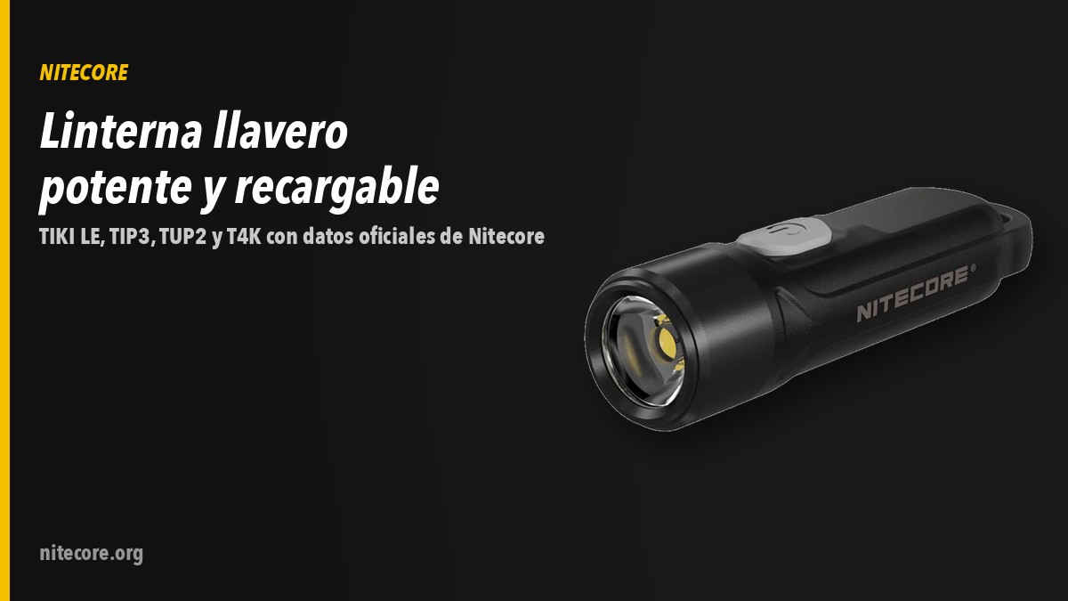 Linternas Nitecore TIKI LE sobre fondo oscuro