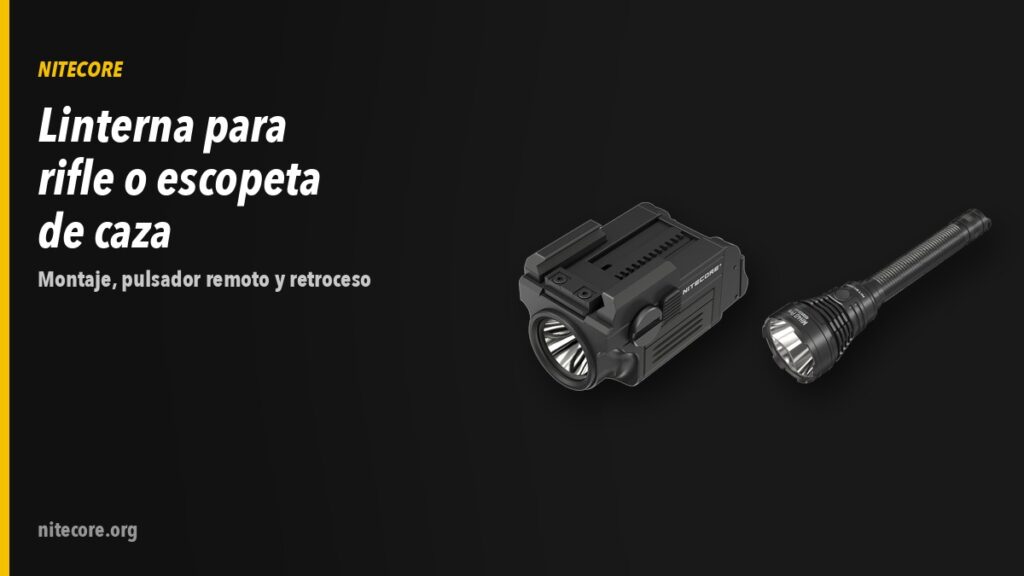 Linternas Nitecore NPL25 GL, MH40PRO sobre fondo oscuro