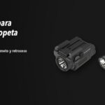 Linternas Nitecore NPL25 GL, MH40PRO sobre fondo oscuro