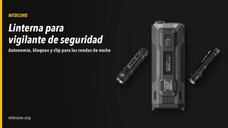 Home-new 18 Linternas Nitecore EDC31, EDC37, MT2C PRO sobre fondo oscuro