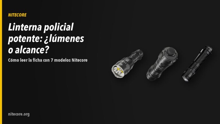 Linternas Nitecore TM9KPRO, P20IX, MT2C PRO sobre fondo oscuro