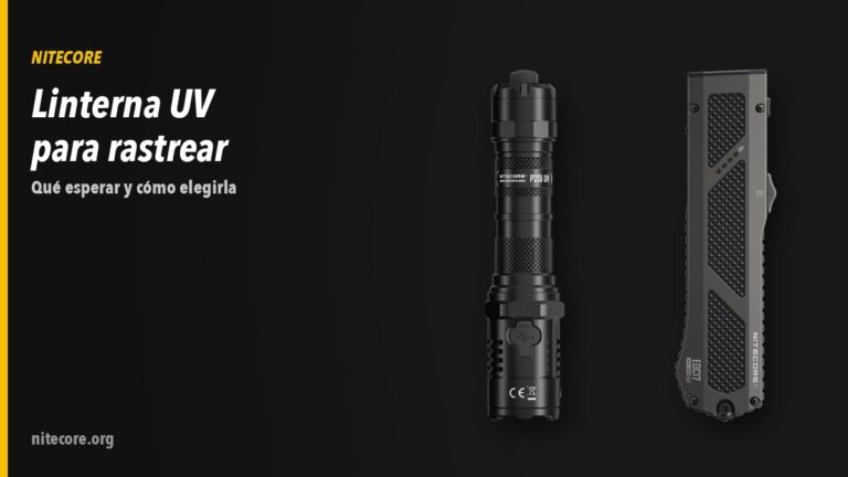 Home-new 19 Linternas Nitecore P20iUV, EDC17 EU sobre fondo oscuro