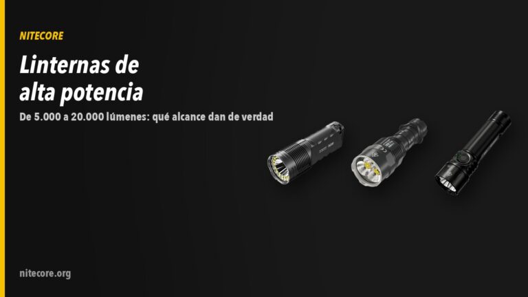 Home-new 18 Linternas Nitecore TM20K, TM9KPRO, EX7 sobre fondo oscuro