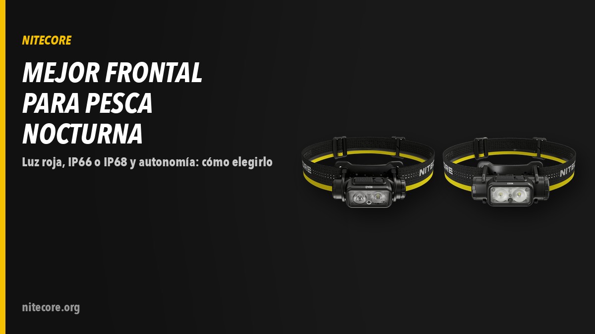 Linternas Nitecore NU43, NU53 sobre fondo oscuro
