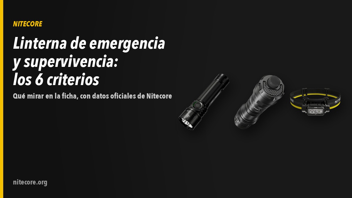 Linternas Nitecore EX7, P20IX, NU43 sobre fondo oscuro