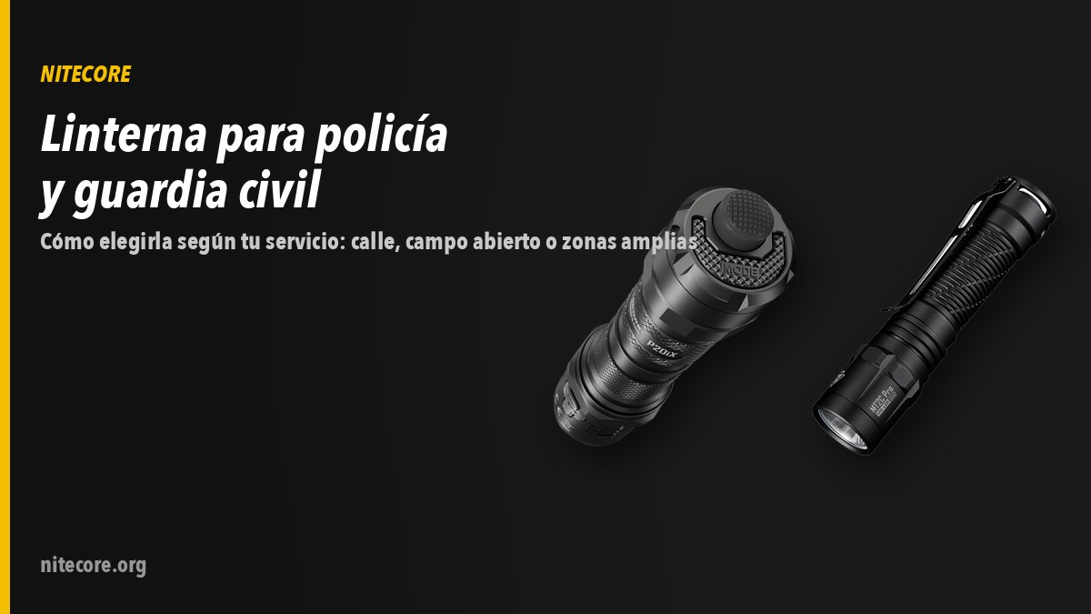 Linternas Nitecore P20IX, MT2C PRO sobre fondo oscuro