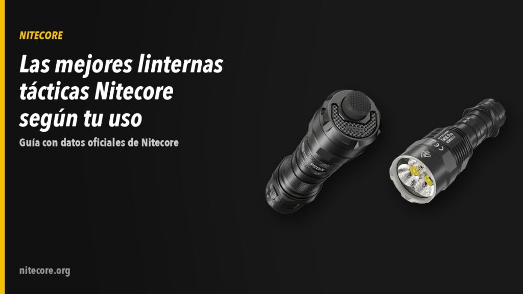 Las mejores linternas tácticas Nitecore: guía para elegir según tu uso 2 Linternas Nitecore P20IX, TM9KPRO sobre fondo oscuro