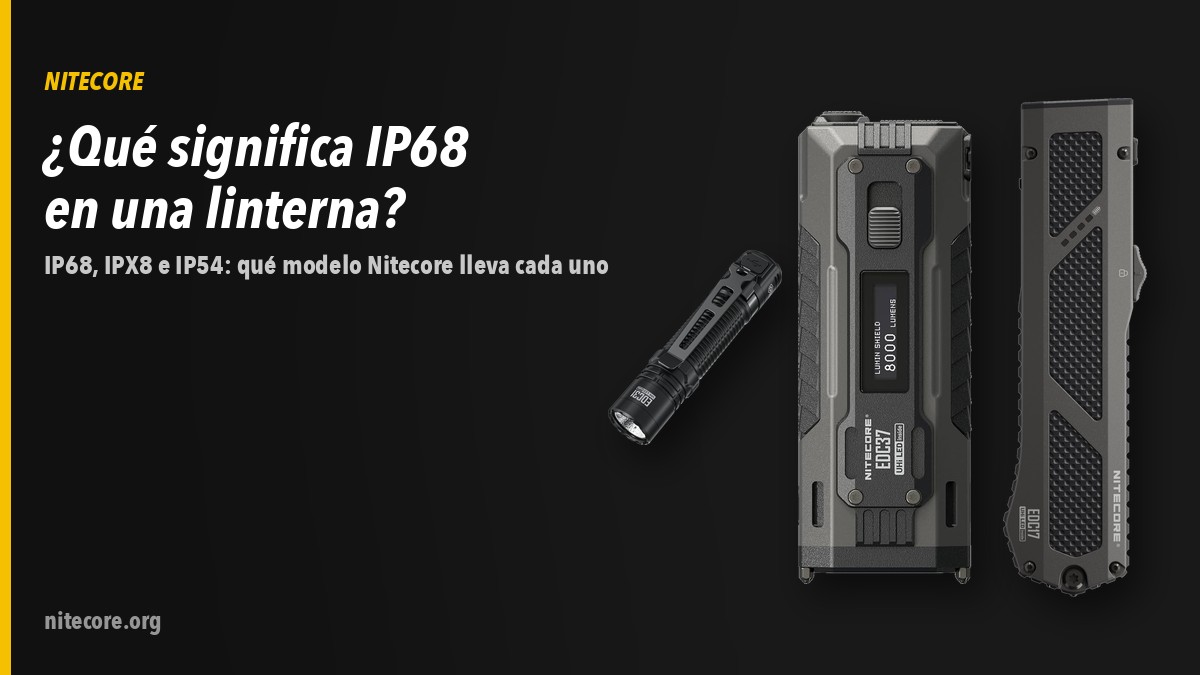 Linternas Nitecore EDC31, EDC37, EDC17 EU sobre fondo oscuro