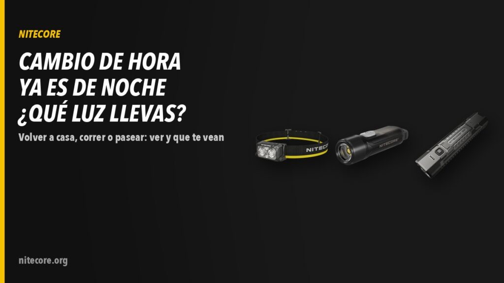 Linternas Nitecore NU25 MCT, TIKI LE, FL-NITE-EDC07-BK sobre fondo oscuro