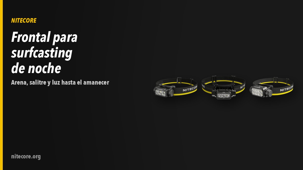 Linternas Nitecore 5e2474f1e2b6, NU43, HC75 UHE sobre fondo oscuro
