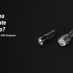 Linternas Nitecore TM20K, TM9KPRO, EDC37 sobre fondo oscuro