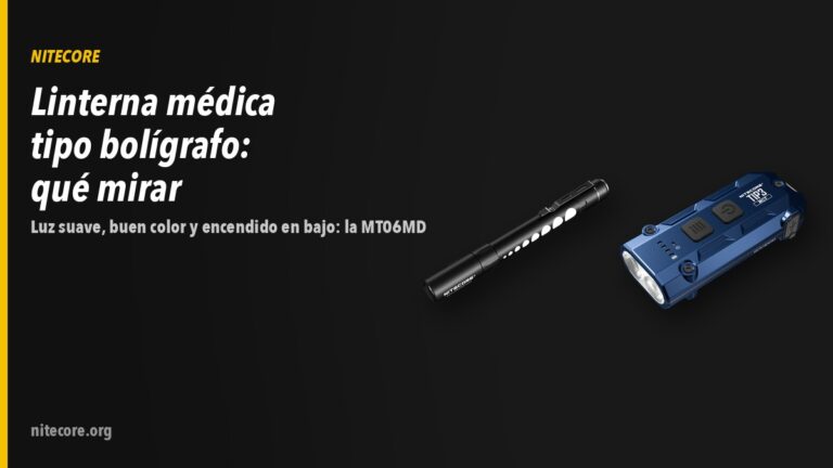 Home-new 19 Linternas Nitecore MT06, TIP sobre fondo oscuro