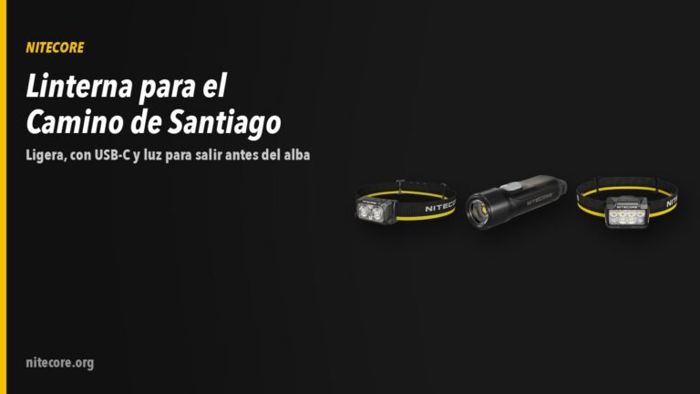 Home-new 17 Linternas Nitecore NU25 MCT, TIKI LE, HA25 UHE sobre fondo oscuro