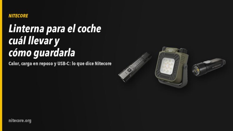 Linternas Nitecore FL-NITE-EDC07-BK, NWL30, TIKI LE sobre fondo oscuro