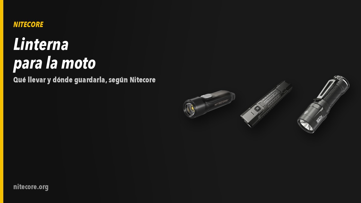 Linternas Nitecore TIKI LE, FL-NITE-EDC07-BK, MT1C PRO sobre fondo oscuro