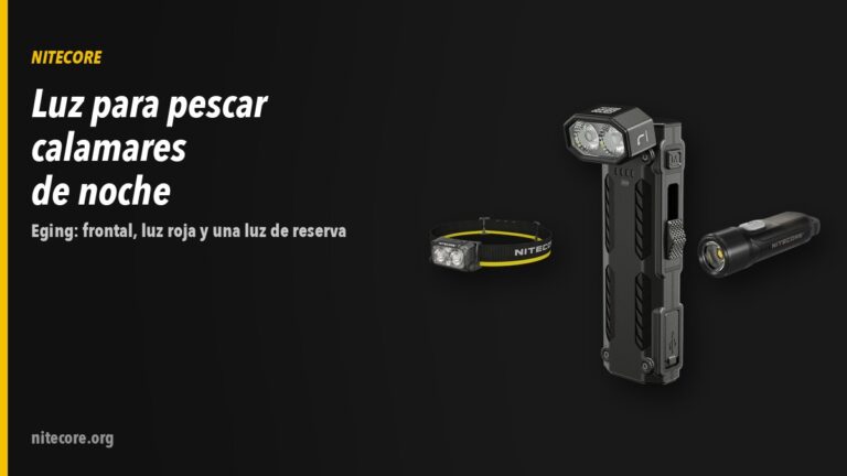 Linternas Nitecore NU25 MCT, EDC09, TIKI LE sobre fondo oscuro