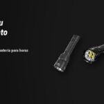 Linternas Nitecore MH25PRO, EX7, NU43 sobre fondo oscuro