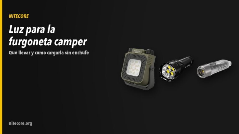 Home-new 18 Linternas Nitecore NWL30, EX7, TIKI sobre fondo oscuro