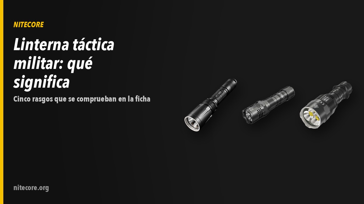 Linternas Nitecore SRT7BLACK, P20IX, TM9KPRO sobre fondo oscuro