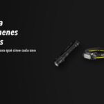Linternas Nitecore MT2C PRO, HC75 UHE, MH25PRO sobre fondo oscuro