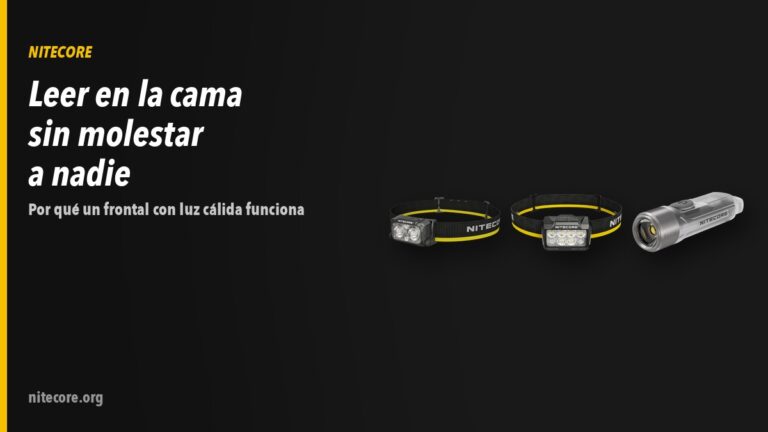 Home-new 18 Linternas Nitecore NU25 MCT, HA25 UHE, TIKI sobre fondo oscuro