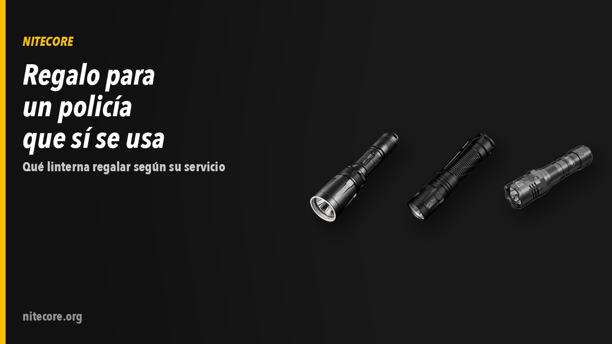 Linternas Nitecore SRT7BLACK, MT2C PRO, P20IX sobre fondo oscuro