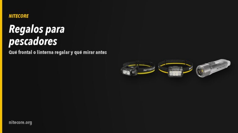 Linternas Nitecore NU53, HA25 UHE, TIKI sobre fondo oscuro